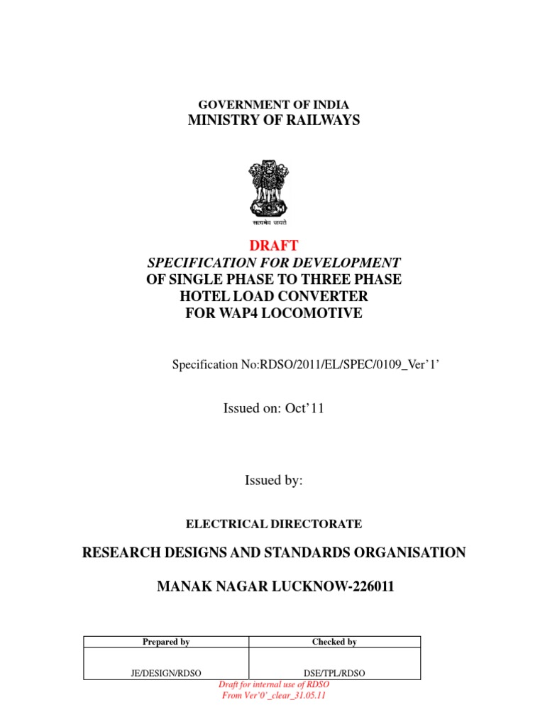 Ministry of Railways: Specification For Development | PDF | Power ...