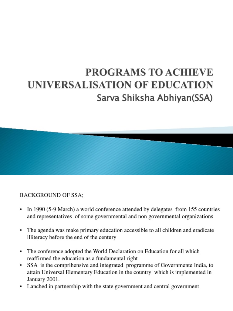 Sarva Shiksha Abhiyan: Universal Education Goals | PDF | Social Science