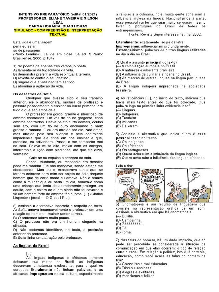 Simulado de Interpretação de Texto | PDF | Publicidade