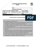 1 REGIMENTAL - Redes de Comunicações Industriais - Com Folha