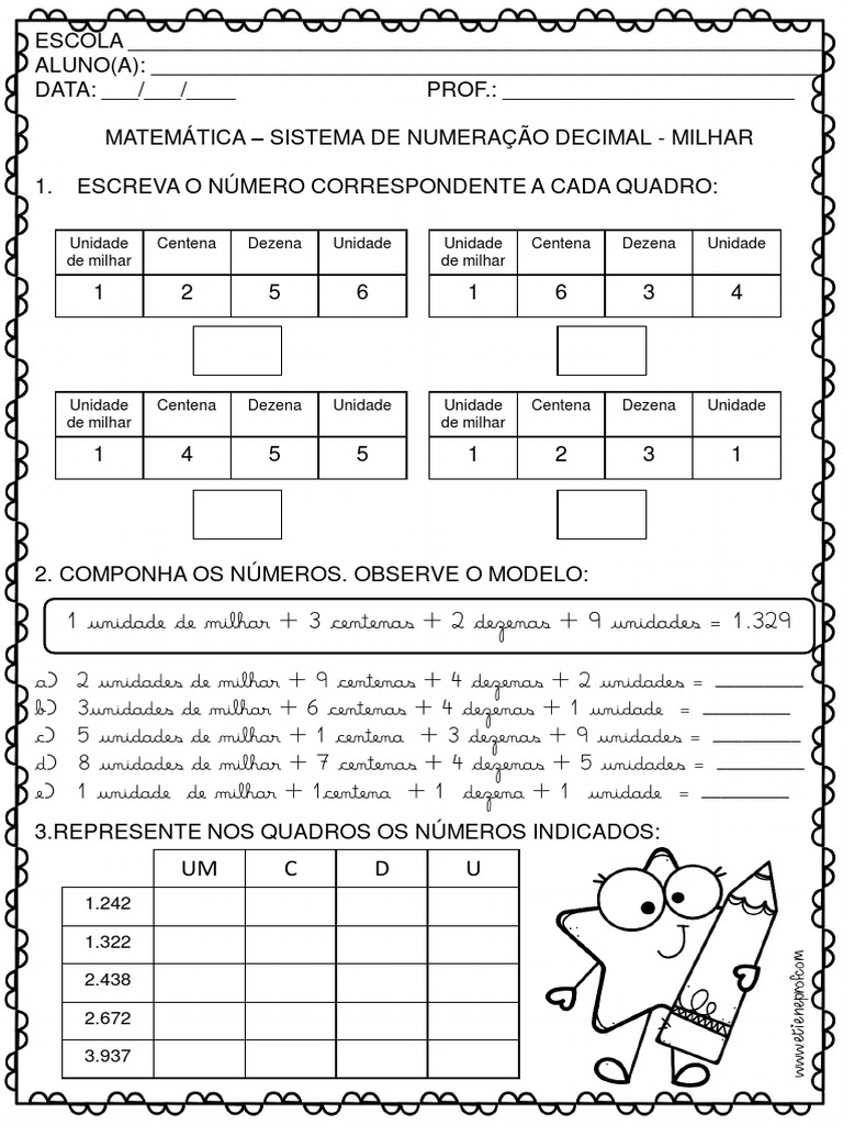 Sistema de Numeração Decimal Milhar | PDF | Decimal | Aritmética