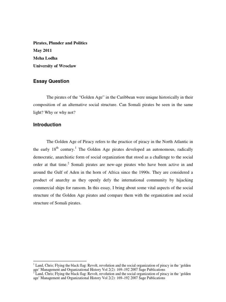 Somali piracy essay image