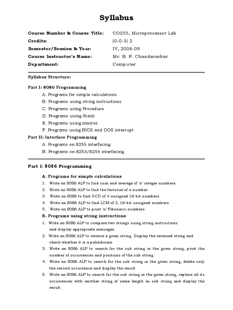 Syllabus: Course Number & Course Title: Credits: Semester/Session ...