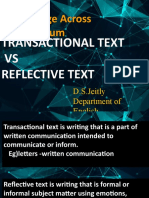 Transactional Vs Reflective Text