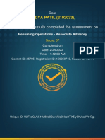 Resuming Operations - Associate Advisory - Completion - Certificate