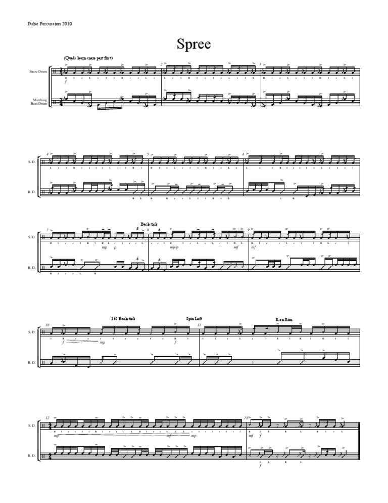 Partition de percussion Pulse 2010 | PDF | Instrument de percussion ...