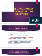 Audit of Companies Under Specialized Industries