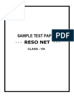 Sample Test Paper Reso Net Class - Viii