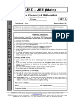 FIITJEE JEE (Main) Physics, Chemistry & Mathematics QP Code: SET A