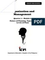 OrganizationManagement11 Q1 Mod5 NatureofPlanningTypesandLevelsofPlans v1