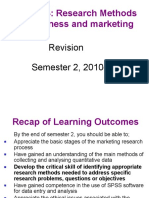 MKT2004: Research Methods For Business and Marketing: Revision Semester 2, 2010-11