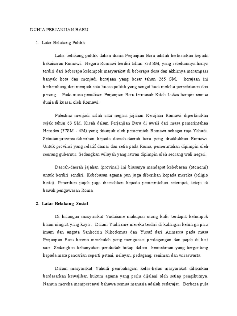 Latar Belakang Penulisan Kitab Lukas PB PDF