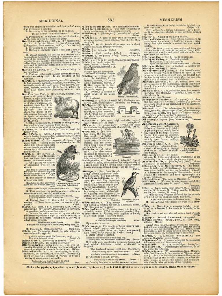 Vintage Dictionary Printable Pages 4 GraphicsFairy | PDF
