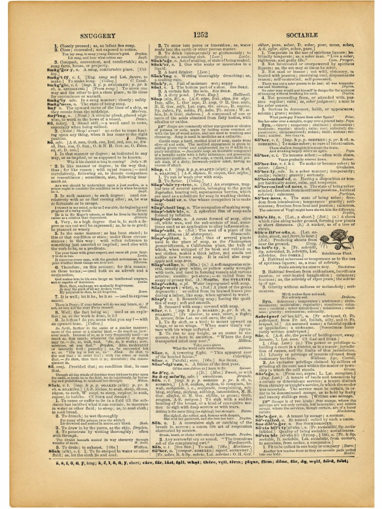 Vintage Dictionary Printable Pages 1 GraphicsFairy | PDF