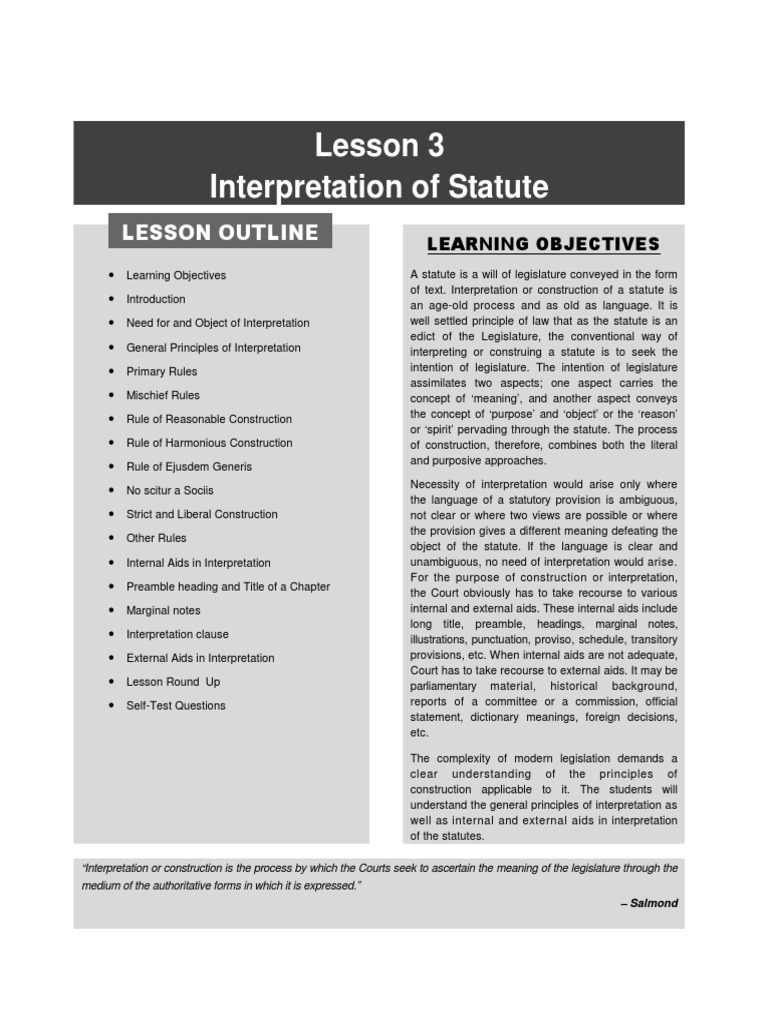 Marginal Notes in Statutory Interpretation | PDF | Statutory ...
