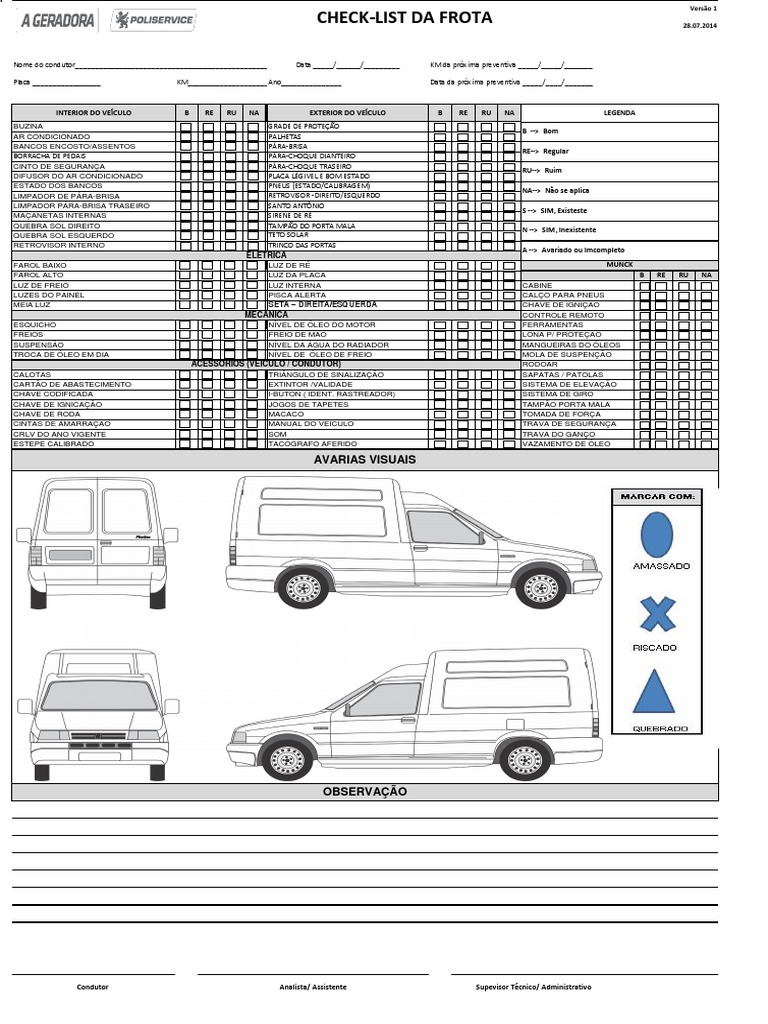 Check List Fiorino Vers 1 Jul.14 PDF PDF Transporte Carro