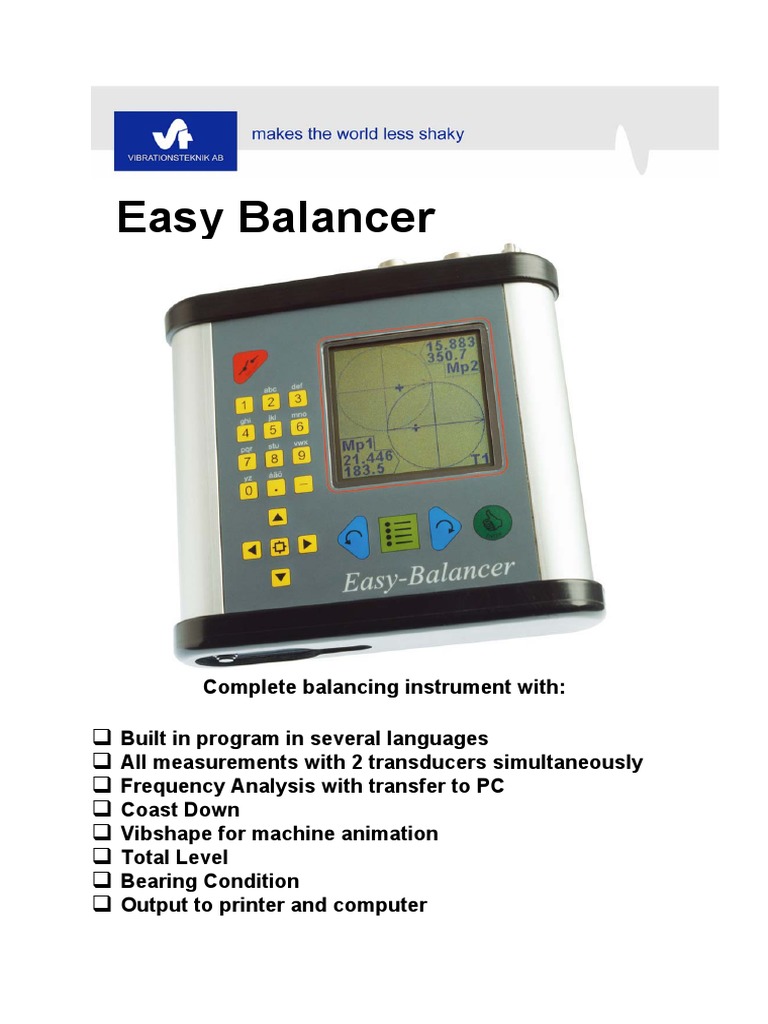 Easy Balancer: Advanced Machine Balancing Tool | PDF | Frequency | Hertz