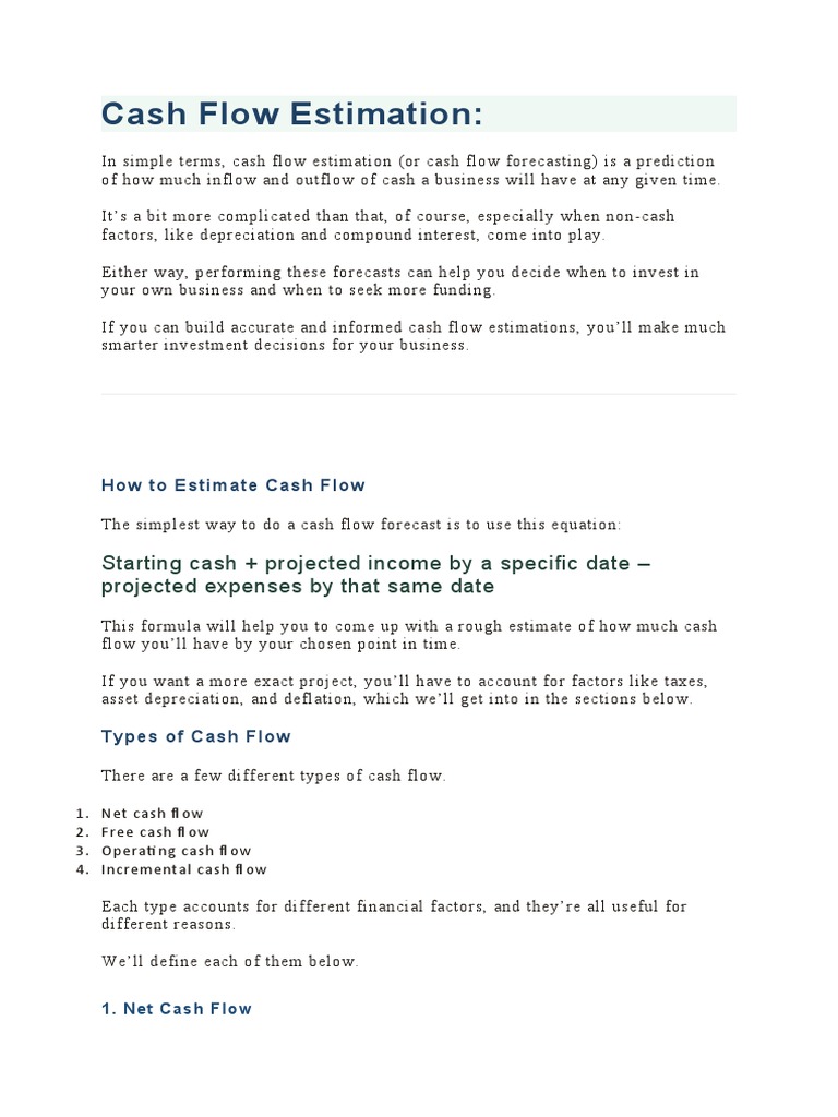 Incremental Cash Flow Estimation Guide | PDF | Free Cash Flow | Internal  Rate Of Return