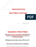 Rate of Return: One Project