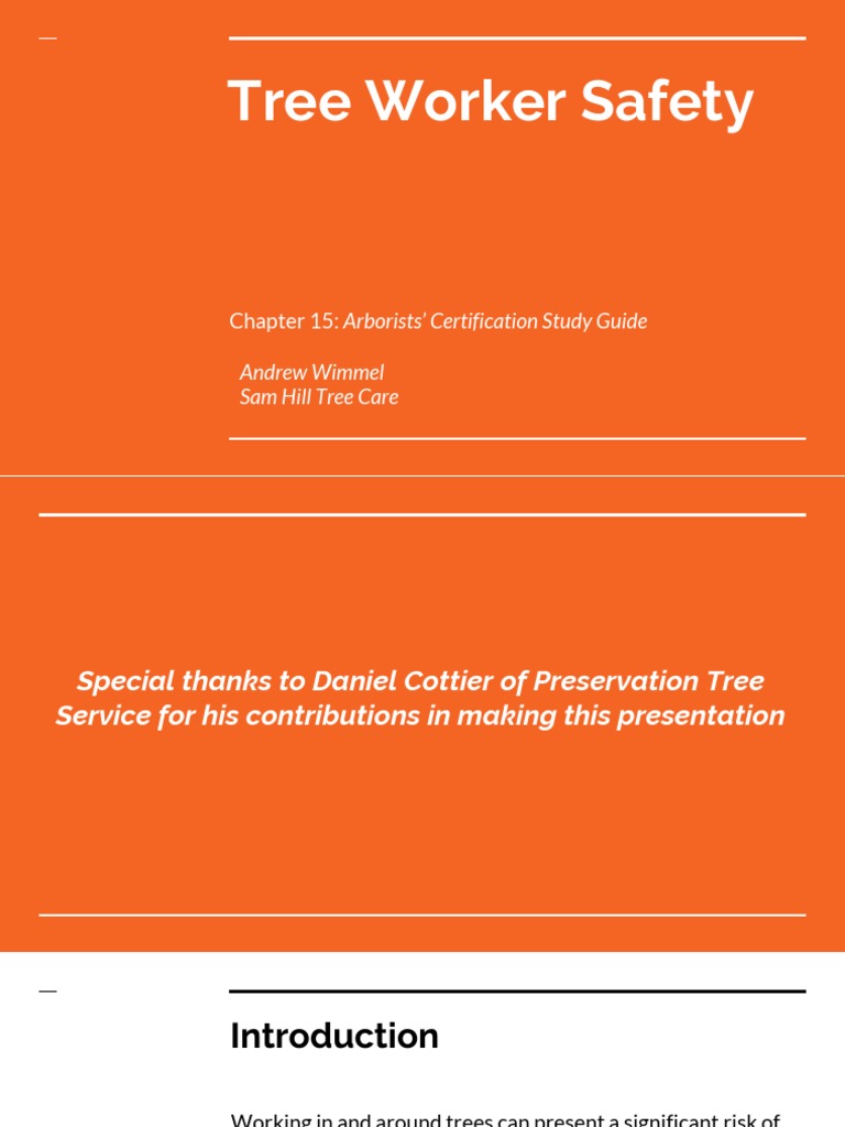Tree Worker Safety Chapter 15 Arborists Certification Study Guide