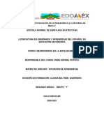 Análisis de una situación de aprendizaje sobre neurociencia en la adolescencia