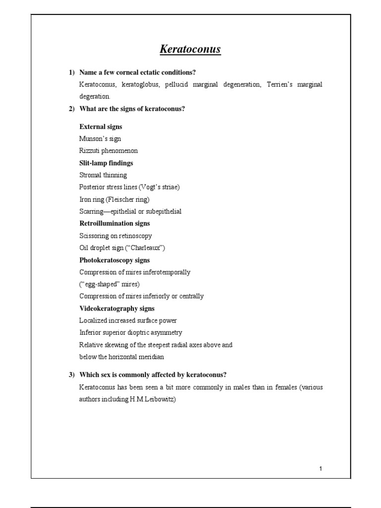 Keratoconus Pdf Cornea Contact Lens