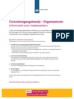 Factsheet Voor Medewerkers Organisatoren - Testen Voor Toegang