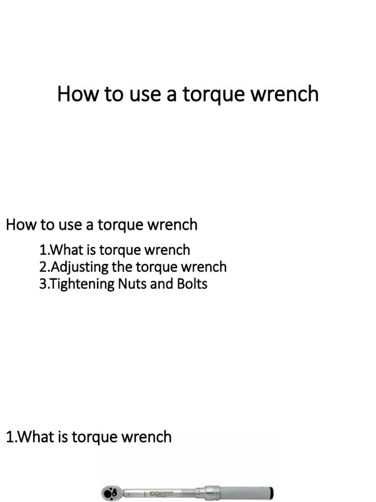 How To Use A Torque Wrench | PDF | Nut (Hardware) | Screw