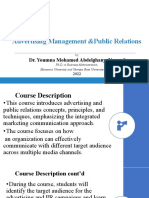 Advertising Management &public Relations: Dr. Youmna Mohamed Abdelghany Youssef