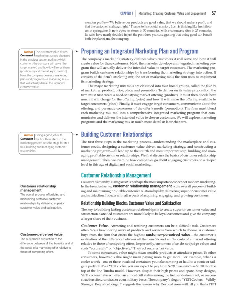 Preparing An Integrated Marketing Plan and Program Customer Relationship Management PDF