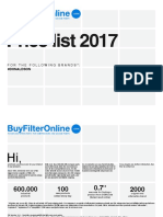 Donaldson Price List 2017