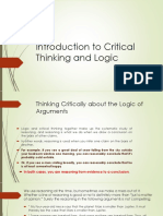 Introduction to Critical Thinking and Logic