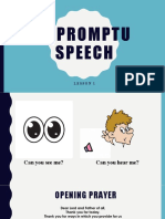 Impromptu Speech: Lesson 1