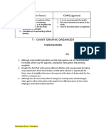 T - Chart Graphic Organizer Videogames: PROS (For) (In Favor) CONS (Against)