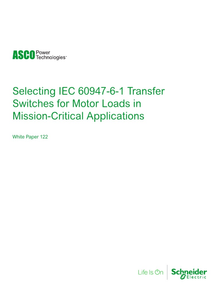 IEC 60947-6-1 Transfer Switch Guide | PDF | Switch | Electric Power
