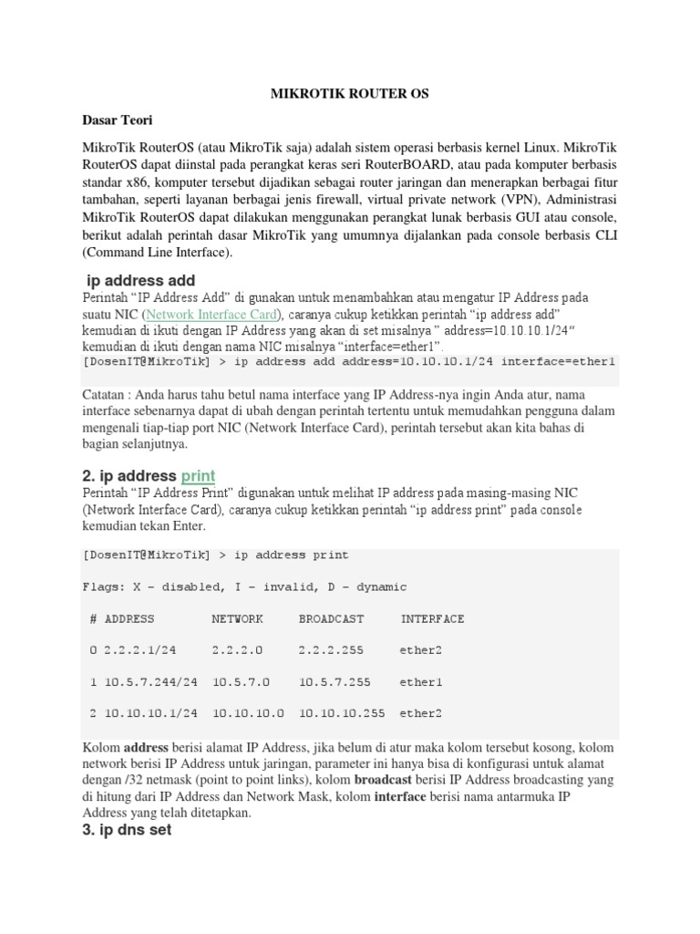 Panduan Dasar MikroTik RouterOS | PDF | Griya & Taman | Komputer