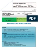 Laboratorio Movimiento Rectilineo Uniforme