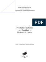 Vocabulário Da Saúde em Qualidade e Melhoria Da Gestão 2002