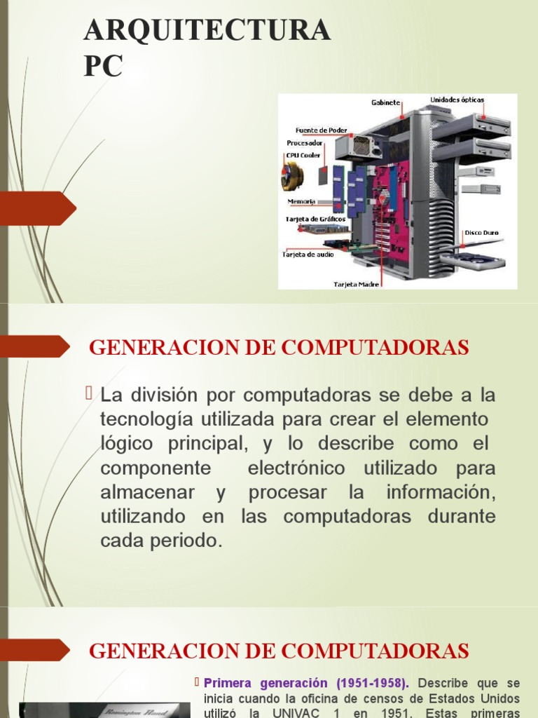 Evolución de las Generaciones de Computadoras | PDF | Almacenamiento de ...