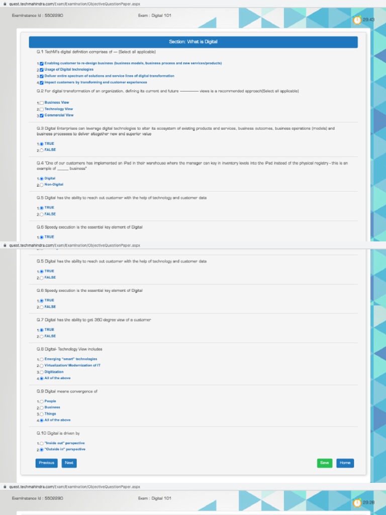 Tech Mahindra 101 Answers PDF