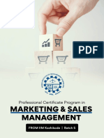 Marketing & Sales Management: Professi Onal Certi Ficate Program I N