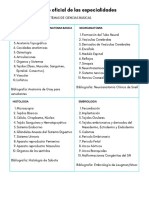 Temario Oficial de Las Especialidades: Anatomia Macroscopica-Anatomia Basica Neuroanatomia