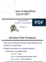 Analysis of Algorithms CS 477/677: Shortest Paths Instructor: George Bebis