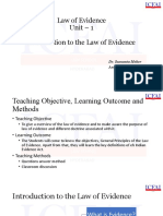 Unit 1 - Introduction To The Law of Evidence
