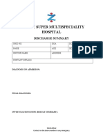 Zenetic Super Multispeciality Hospital: Discharge Summary