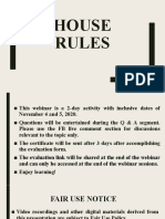 Webinar House Rules