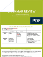 Grammar Review: Countable & Uncountable Nouns Be Aware of Grammar Point Using and Self-Correct