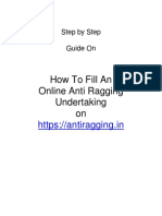 How To Fill An Online Anti Ragging Undertaking On: Step by Step Guide On