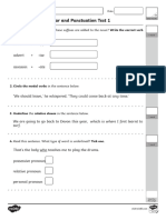 YEAR 5 TITLE - English Grammar and Punctuation Test 1