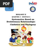 Grade 12: Systematics Based On Evolutionary Relationships: Cladistics and Phylogeny